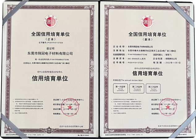 National Credit Cultivation Unit Certificate